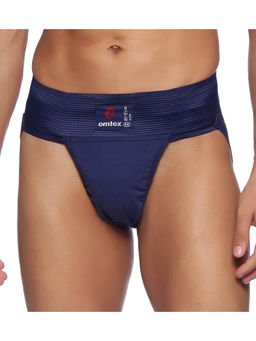 Omtex - Mens Athletic Gym Cotton Supporter Jockstraps - Navy Blue