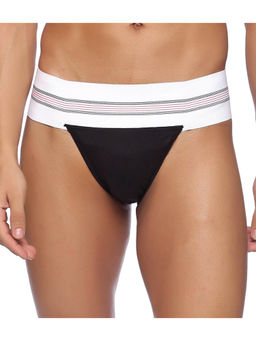 Omtex - Mens Athletic Retro Cotton Supporter Back Covered - Black