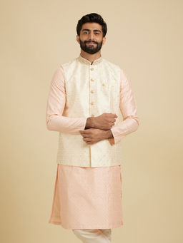 Manyavar - Cream Art Silk Jacket