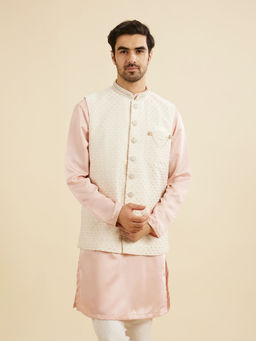 Manyavar - Warm White Velvet Jacket
