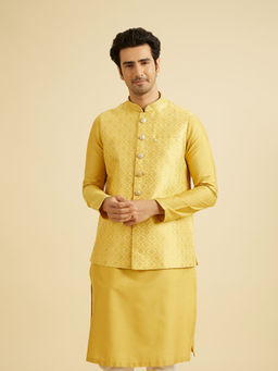 Manyavar - Yellow Brocade Jacket