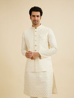 Manyavar - Warm White Art Silk Jacket