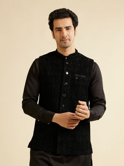 Manyavar - Black Velvet Jacket