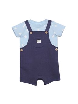 MINI KLUB - Blue Cotton Regular Dungaree With T-Shirt