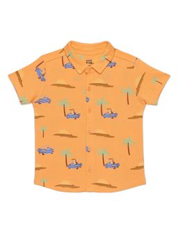 MINI KLUB - Orange Cotton Regular Shirt