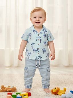 MINI KLUB - Green Cotton Regular Shirt