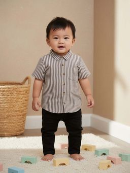 MINI KLUB - Brown Cotton Regular Shirt
