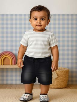 MINI KLUB - Black Cotton Regular Shorts