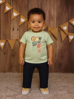 MINI KLUB - Green Cotton Regular T-Shirt