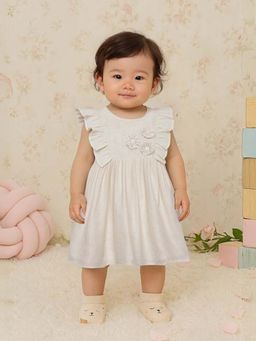 MINI KLUB - White Cotton Regular Dress