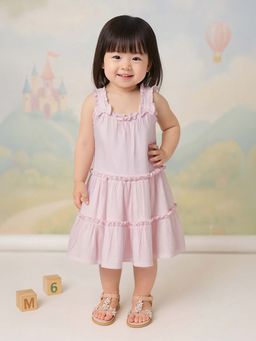 MINI KLUB - Pink Cotton Regular Dress