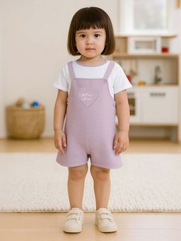 MINI KLUB - Multi-Color Cotton Regular Dungaree With T-Shirt