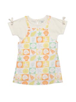 MINI KLUB - Multi-Color Cotton Regular Dungaree With T-Shirt