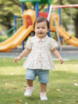 MINI KLUB - White Cotton Regular Top