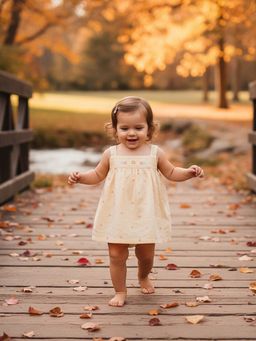 MINI KLUB - Peach Cotton Regular Dress