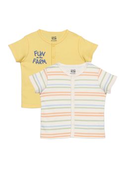 MINI KLUB - Multi-Color Cotton Regular Front Open Vest (Pack of 2)