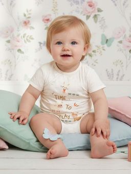 MINI KLUB - White Cotton Regular Romper