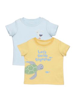 MINI KLUB - Multi-Color Cotton Regular T-Shirt (Pack of 2)