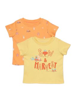 MINI KLUB - Multi-Color Cotton Regular T-Shirt (Pack of 2)