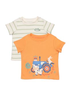 MINI KLUB - Multi-Color Cotton Regular T-Shirt (Pack of 2)