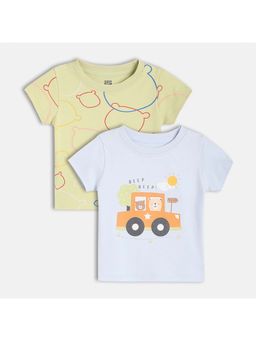 MINI KLUB - Multi-Color Cotton Regular T-Shirt (Pack of 2)