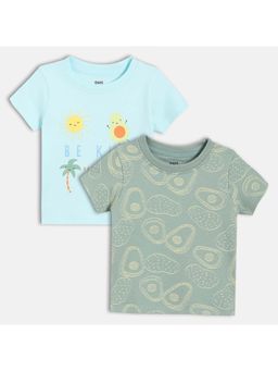 MINI KLUB - Multi-Color Cotton Regular T-Shirt (Pack of 2)