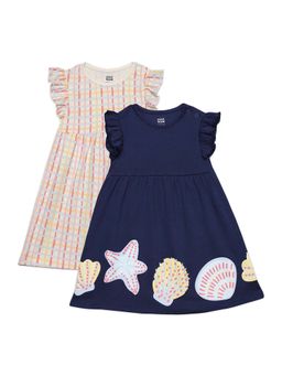 MINI KLUB - Multi-Color Cotton Regular Dress (Pack of 2)