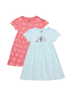 MINI KLUB - Multi-Color Cotton Regular Dress (Pack of 2)