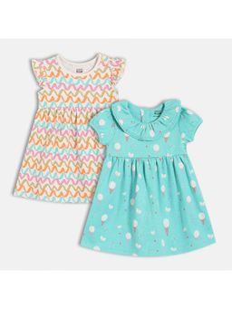 MINI KLUB - Multi-Color Cotton Regular Dress (Pack of 2)