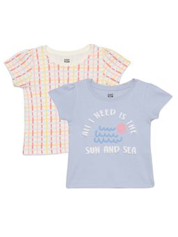 MINI KLUB - Multi-Color Cotton Regular T-Shirt (Pack of 2)