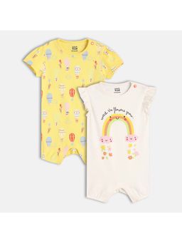 MINI KLUB - Multi-Color Cotton Regular Romper (Pack of 2)