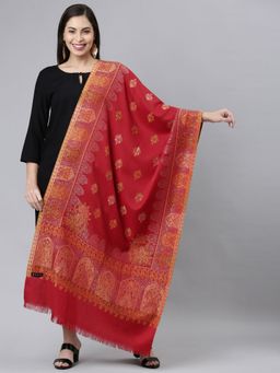 Pashmoda - Women Maroon Kaani Woollen Shawl
