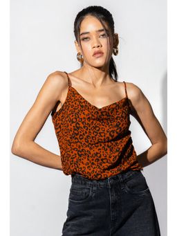 FREAKINS - Leopard Print Cowl Top