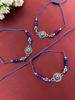 Digital Dress Room - Blue Evil Eye Rakhi (Pack of 3)