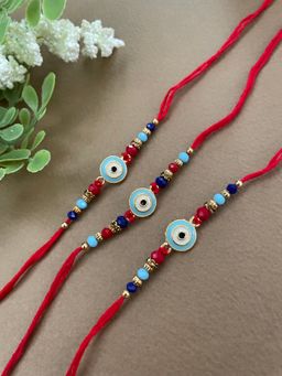 Digital Dress Room - Blue Evil Eye Rakhi (Pack of 3)