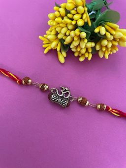 Digital Dress Room - Om with Damru & Rudraksha Rakhi