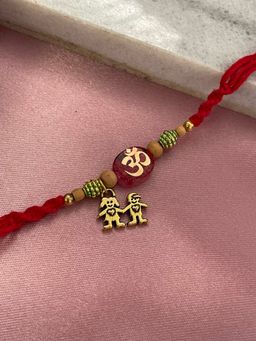 Digital Dress Room - Om with Brother & Sister Charm Rakhi