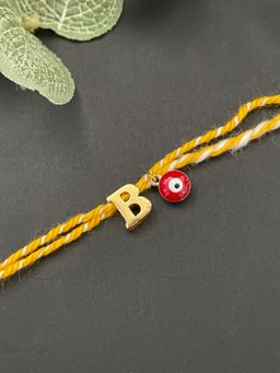 Digital Dress Room - Letter "B" Initial & Red Evil Eye Rakhi