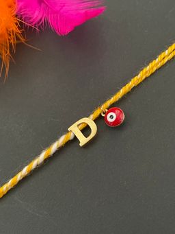 Digital Dress Room - Letter "D" Initial & Red Evil Eye Rakhi