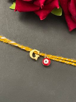 Digital Dress Room - Letter "G" Initial & Red Evil Eye Rakhi