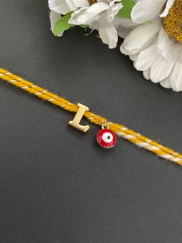 Digital Dress Room - Letter "L" Initial & Red Evil Eye Rakhi