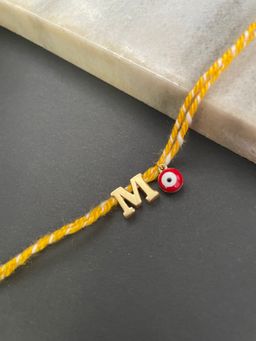 Digital Dress Room - Letter "M" Initial & Red Evil Eye Rakhi