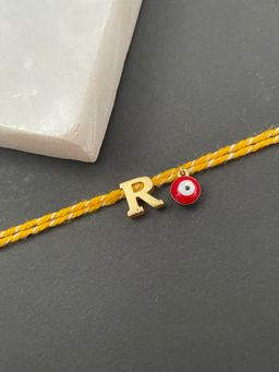 Digital Dress Room - Letter "R" Initial & Red Evil Eye Rakhi