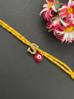 Digital Dress Room - Letter "S" Initial & Red Evil Eye Rakhi