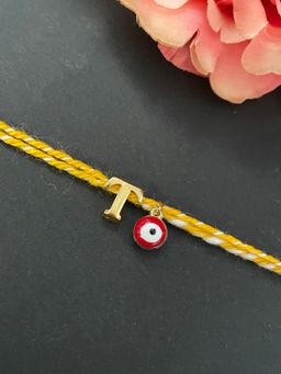 Digital Dress Room - Letter "T" Initial & Red Evil Eye Rakhi