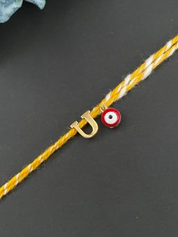 Digital Dress Room - Letter "U" Initial & Red Evil Eye Rakhi
