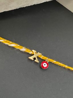 Digital Dress Room - Letter "X" Initial & Red Evil Eye Rakhi