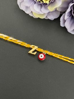 Digital Dress Room - Letter "Z" Initial & Red Evil Eye Rakhi