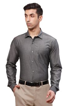 Park Avenue - Slim Fit Textured Dark Grey Shirt