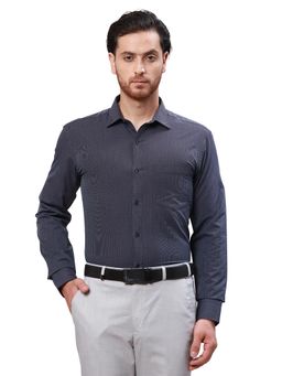 Park Avenue - Slim Fit Textured Dark Blue Shirt